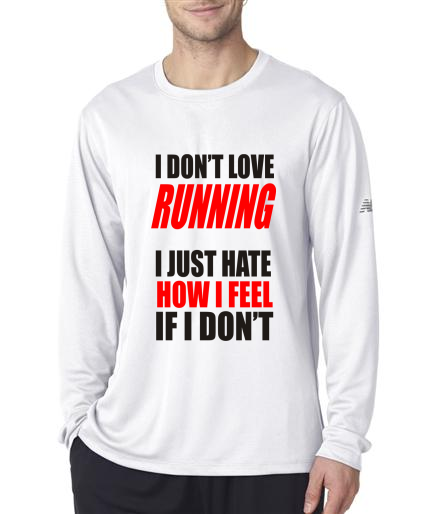Running - I Don't Love Running - NB Mens White Long Sleeve Shirt